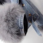 Denim Jacket with faux fox fur