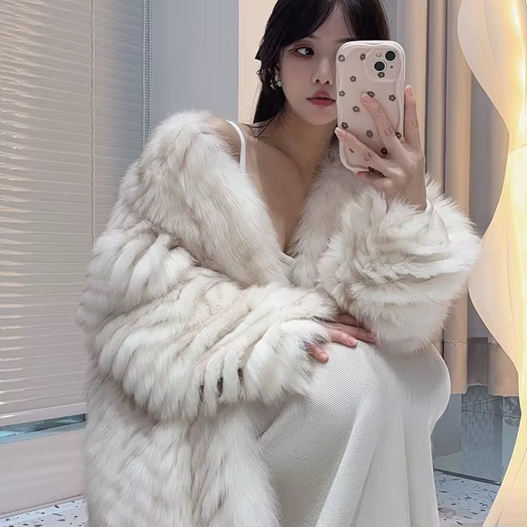 Real fur coat